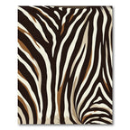 Earthy Zebra Striped Animal Texture Rug