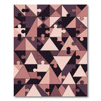 Geometric Puzzle Tones in Muted Rose Rug
