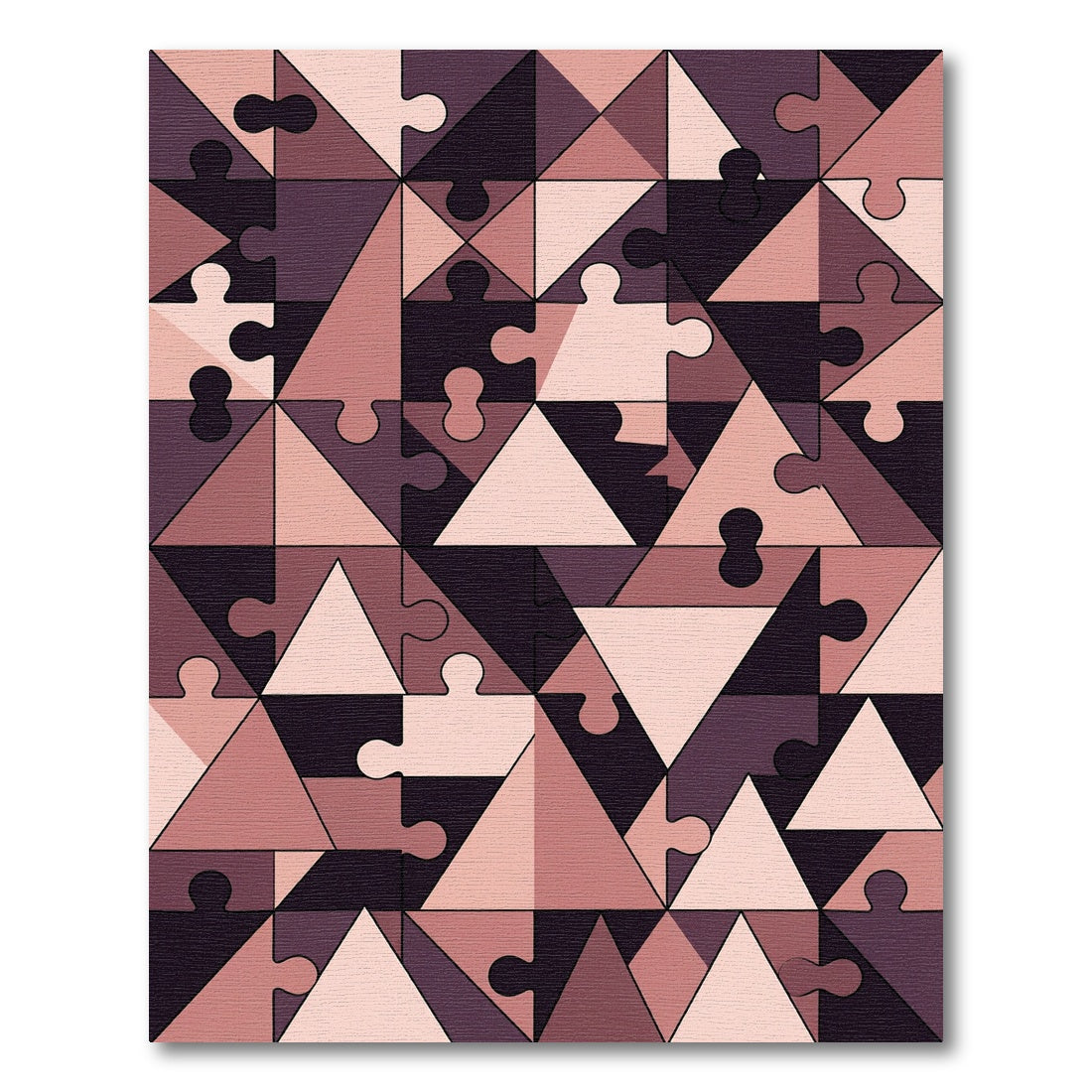 Geometric Puzzle Tones in Muted Rose Rug
