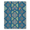 Intricate Blue Orange Floral Lattice Rug