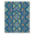 Intricate Blue Orange Floral Lattice Rug