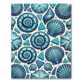 Coastal Blue Seashell Sea Glass Rug