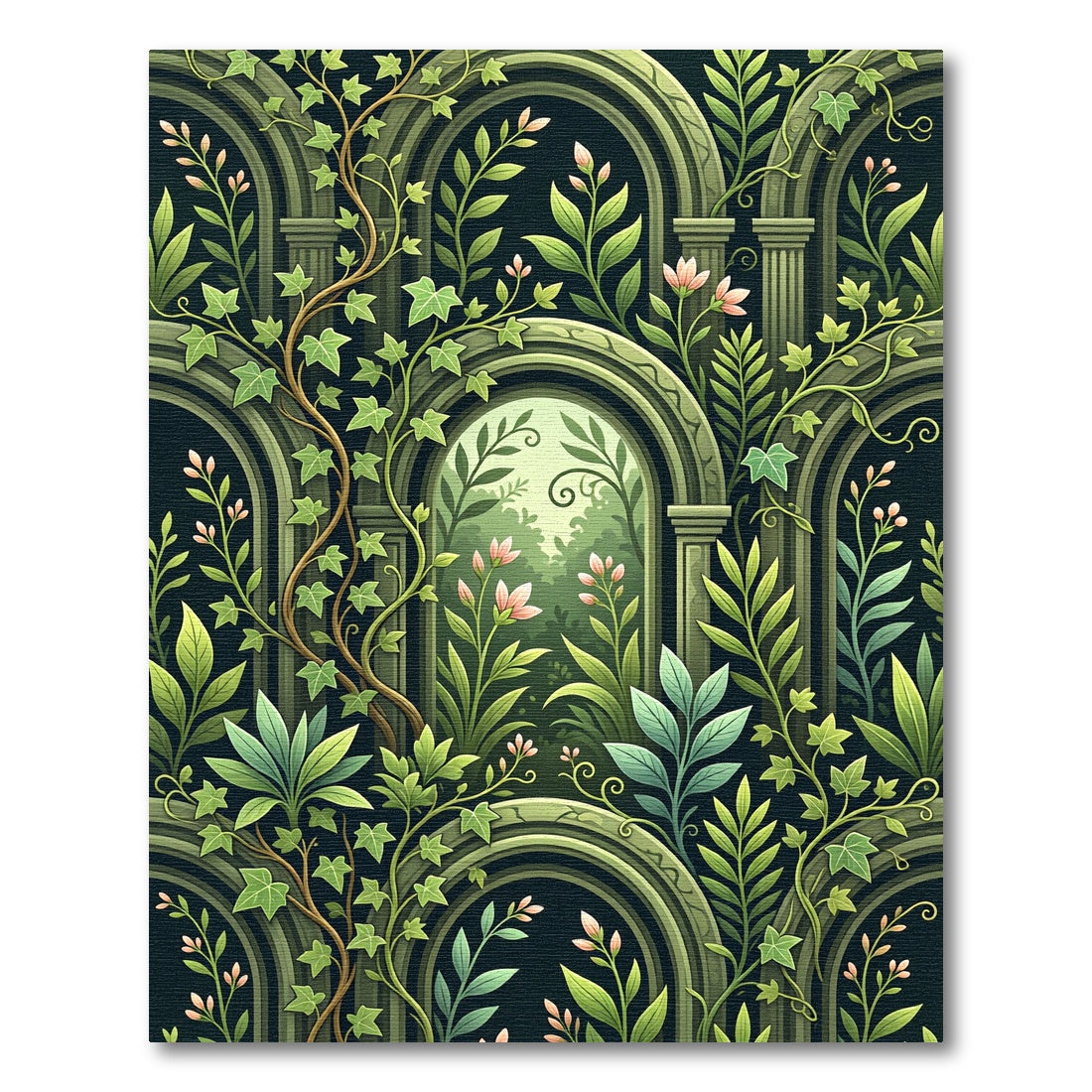 Enchanted Botanical Archway Forest Floor Rug