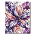 Watercolor Orchid and Petal Abstract Composition Rug