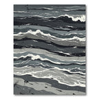 Monochromatic Abstract Ocean Waves Rug