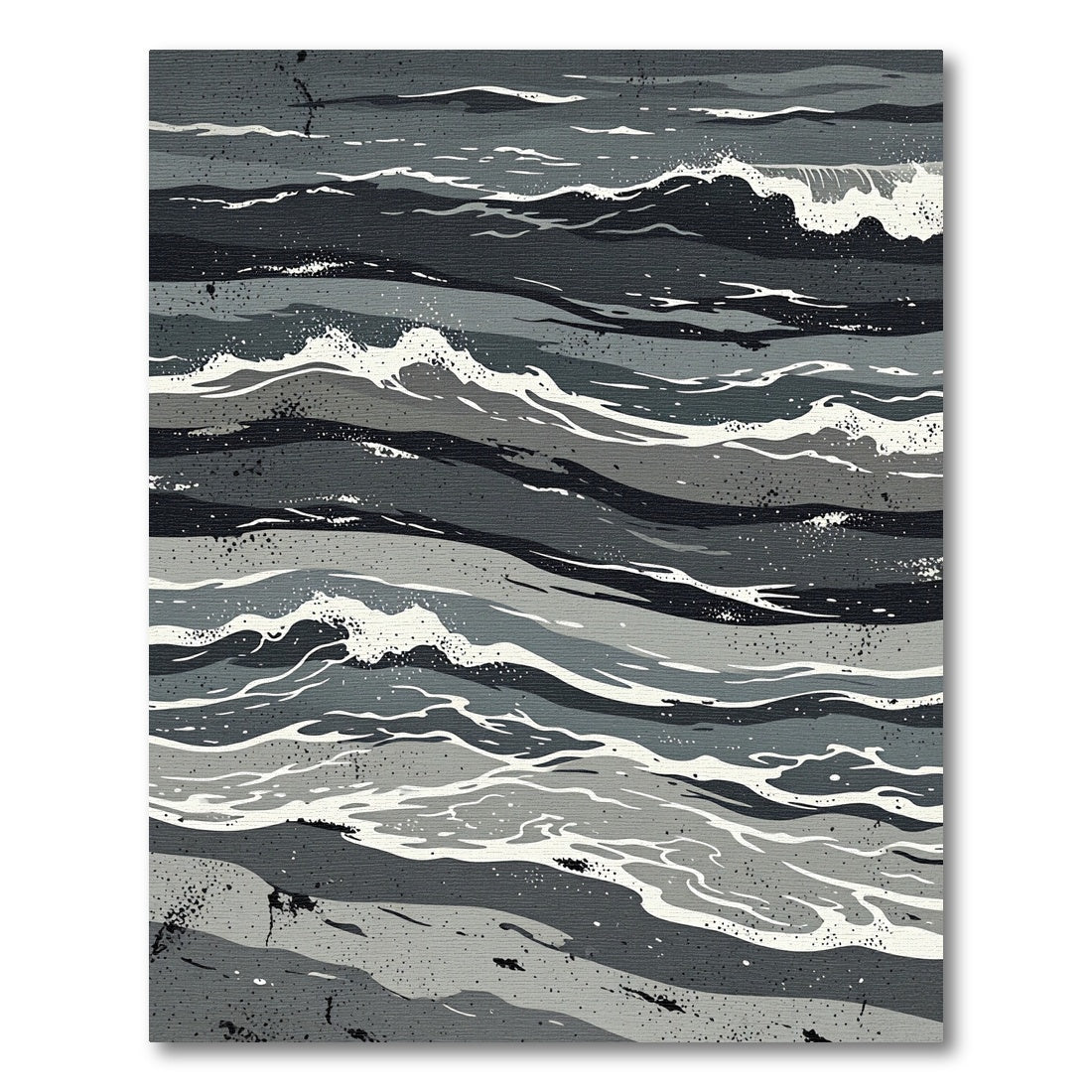 Monochromatic Abstract Ocean Waves Rug