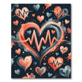 Coral Blue Heartbeat Love Splash Rug