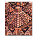Aztec Sun Inspired Geometric Pyramid Art Rug