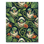 Cute Baby Dinosaur Tropical Jungle Rug