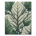 Emerald Green Botanical Leaf Vein Rug