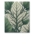 Emerald Green Botanical Leaf Vein Rug