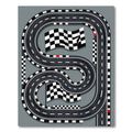 Monochrome Checkered Racing Track Circuit Rug