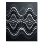 Monochromatic Layered Waveform Lines Rug