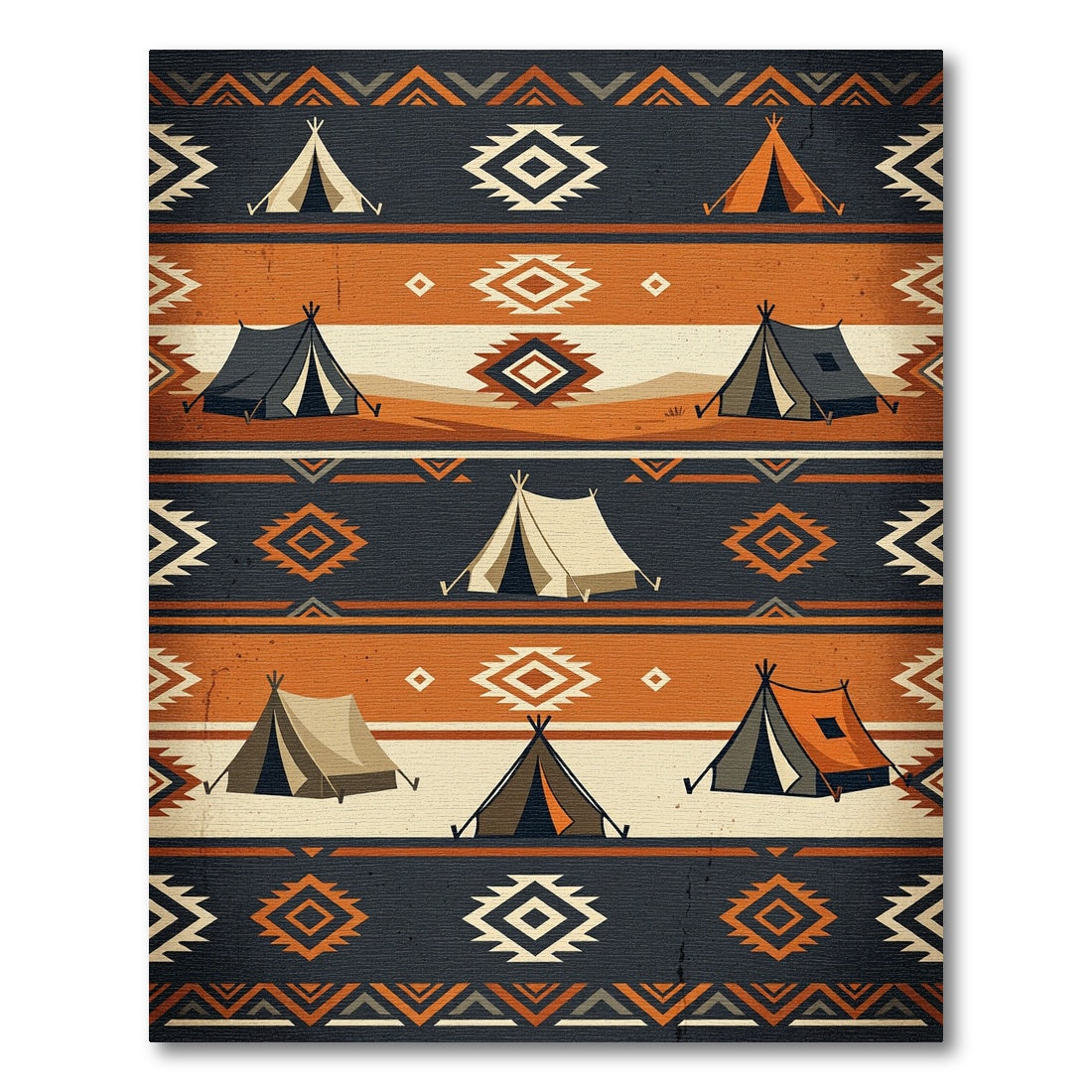 Geometric Southwestern Tent Earth Tone Rug