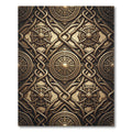 Ornate Gold Floral Lattice Medallion Rug