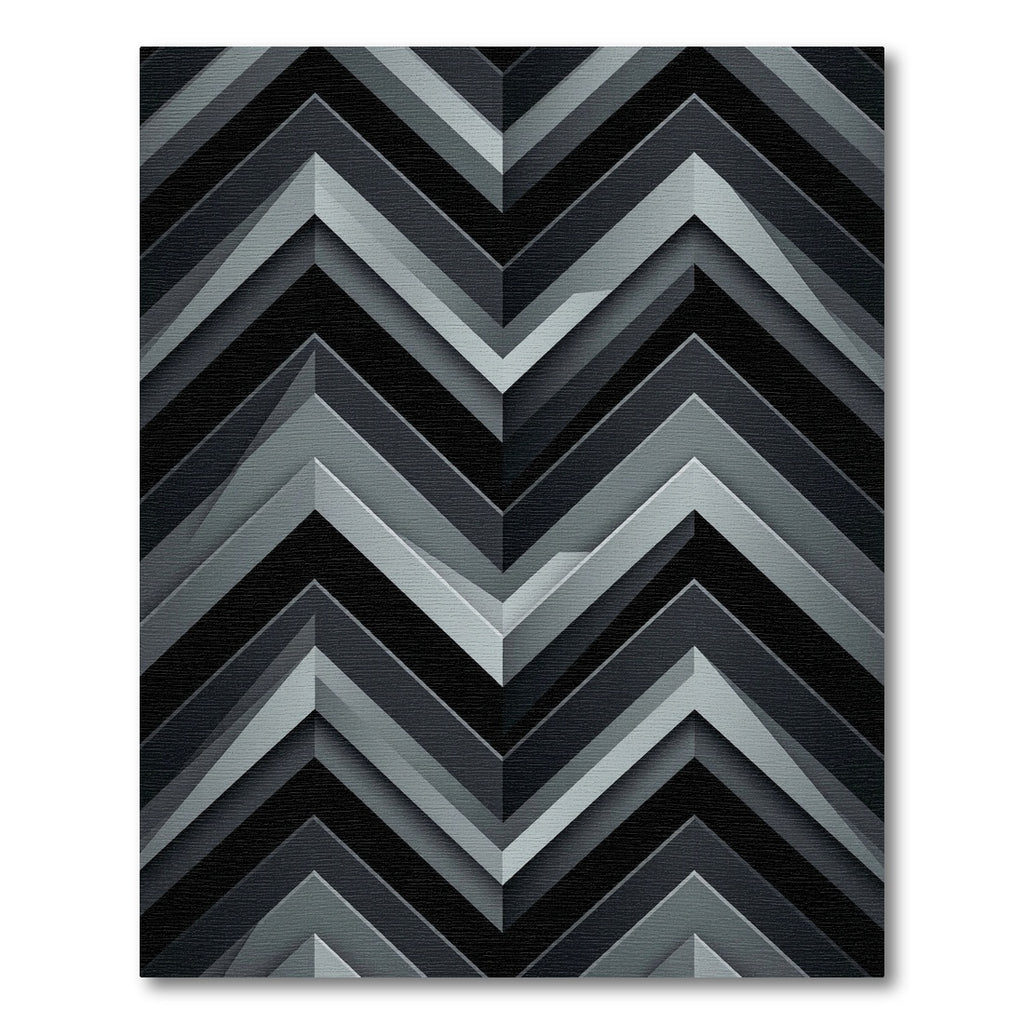 Monochromatic Chevron Layered Rug