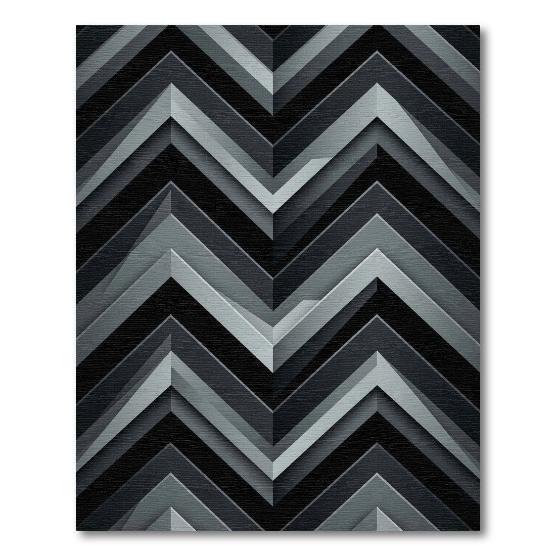 Monochromatic Chevron Layered Rug
