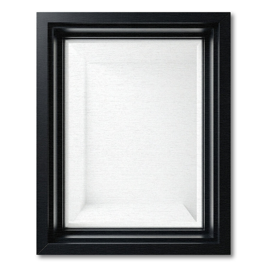 Black Framed White Minimalist Display Box Rug