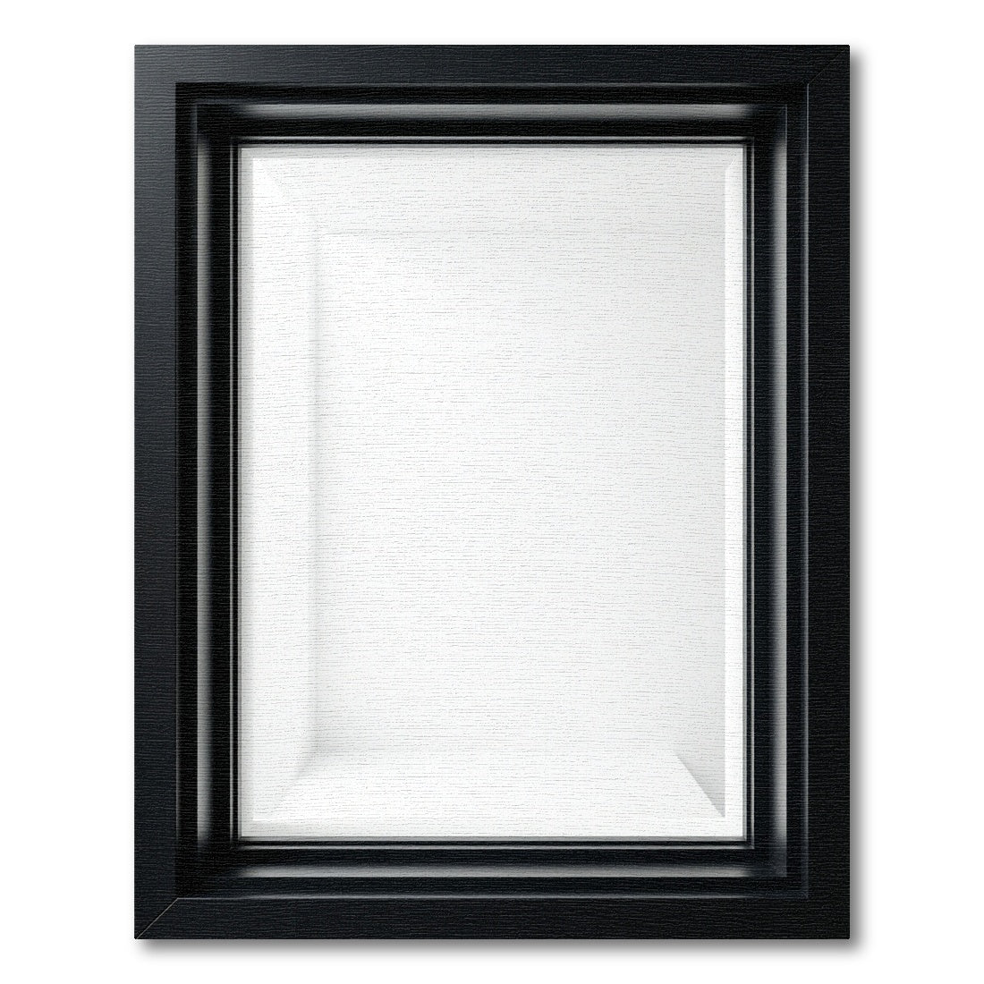 Black Framed White Minimalist Display Box Rug