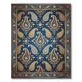 Ornate Navy Gold Paisley Flourish Rug