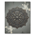 Ornate Gray Filigree Mandala Rug