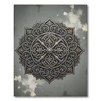 Ornate Gray Filigree Mandala Rug