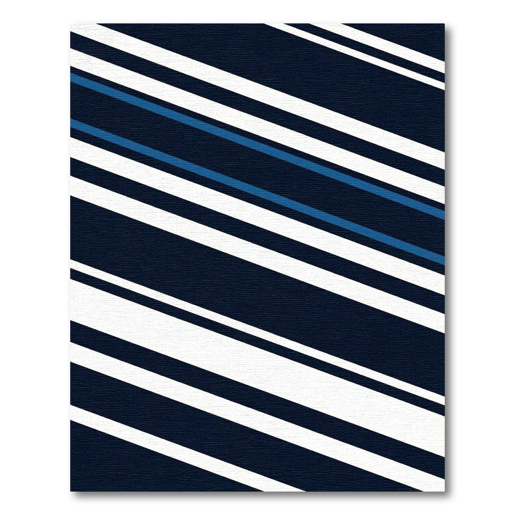 Minimalist Navy Blue Geometric Diagonal Stripes Rug