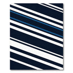 Minimalist Navy Blue Geometric Diagonal Stripes Rug