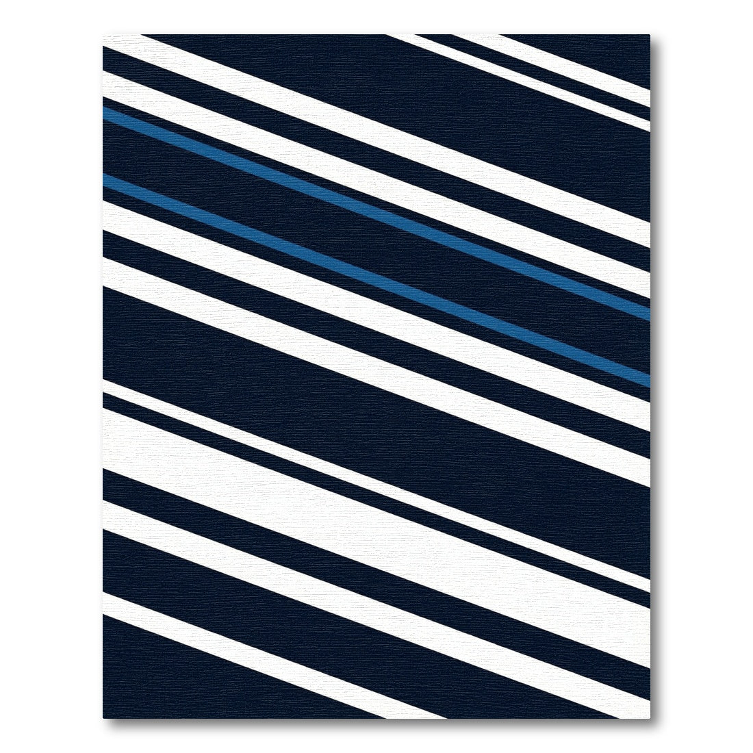 Minimalist Navy Blue Geometric Diagonal Stripes Rug