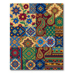Vibrant Floral Paisley Medallion Patchwork Rug