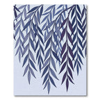 Indigo Blue Willow Leaf Branch Rug