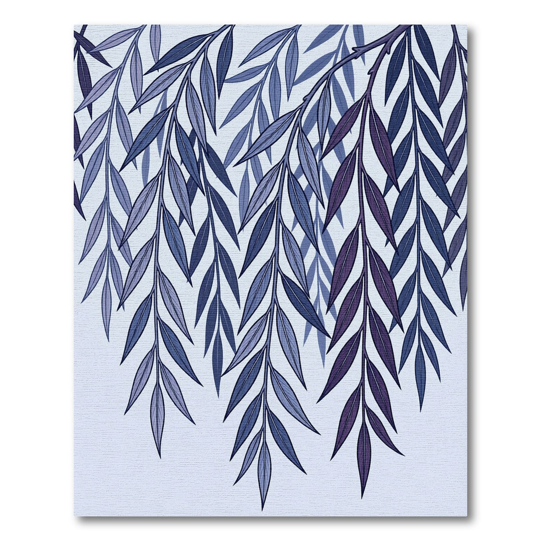 Indigo Blue Willow Leaf Branch Rug