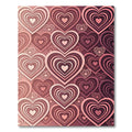 Pink Gradient Concentric Heart Pattern Rug