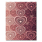 Pink Gradient Concentric Heart Pattern Rug