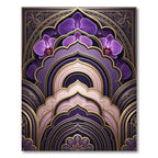 Orchid Bloom Royal Purple Golden Arch Rug