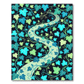 Lush Green Botanical Ivy Winding Path Rug