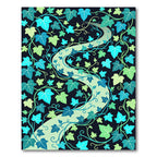 Lush Green Botanical Ivy Winding Path Rug