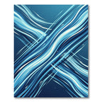Deep Blue Abstract Flowing Lines Rug