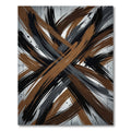 Modern Abstract Black and Brown Brushstroke Rug