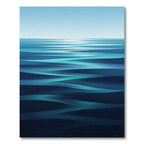 Deep Blue Abstract Ocean Waves Rug