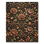 Rich Earth Tones Floral Scroll Rug