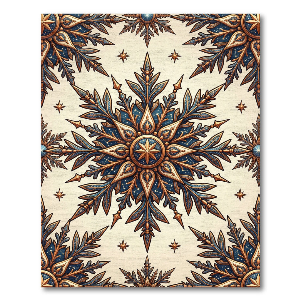 Celestial Golden Starburst Navy Medallion Rug