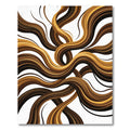Dark Brown Golden Swirling Strands Rug