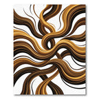 Dark Brown Golden Swirling Strands Rug