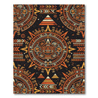 Aztec Sun Calendar Burnt Orange Rug