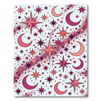 Cosmic Crimson Stars Crescent Moons Rug