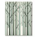 Abstract Minimalist Green Forest Silhouette Rug