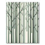 Abstract Minimalist Green Forest Silhouette Rug