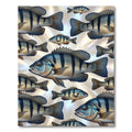 Coastal Blue Striped Perch Fish School Rug