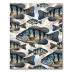 Coastal Blue Striped Perch Fish School Rug